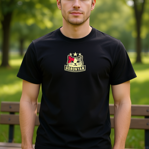 T-shirt Goronyan a maniche corte con stampa gatto, design divertente, nero, unisex - Product Image 3