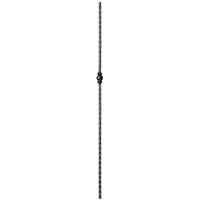 Großhandel dekorative schwarz pulver beschichtete quadratische hohle schmiede eiserne Treppe Baluster mit zwei Knöcheln & einem Korb
