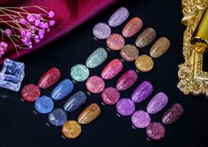 Couleurs de paillettes super réfléchissantes gel UV vernis gel tremper l'automne automne dans les diamants vernis gel semi permanent pour le nail art - Product Image 3