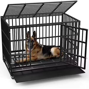 Heavy Duty Stainless Steel Iron Dog Cage Large Foldable Outdoor Kennel Lockable Double Door High Anxiety Pet <b>Crate</b> Wholesale - Product Image 1