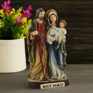 Statue classique de la Sainte Famille figurines religieuses de luxe enfant européen jésus marie sculpture en polyrésine pour la décoration de noël - Product Image 4
