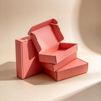 Boîte d'expédition pliable en carton ondulé carrée personnalisée avec logo, pour colis cadeaux, impression quadricolore mate