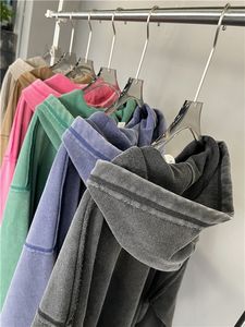 Sweat à capuche lourd personnalisé délavé à l'acide de haute qualité, 100% coton, imprimé brodé pour l'hiver - Product Image 4