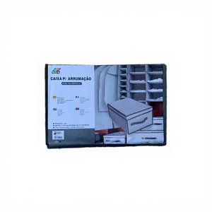 Scatola portaoggetti rettangolare pieghevole in tessuto Mnj 45x30x20cm con coperchio, design moderno minimalista per l'organizzazione di casa e ufficio - Product Image 1