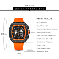 OEM Menerima MINI FOCUS 0399 Jam Tangan Pria Silikon Sport untuk Waktu Santai, Jam Tangan Quartz Tahan Air, Jam Tangan Pria Merk Ternama Relogio Masculino