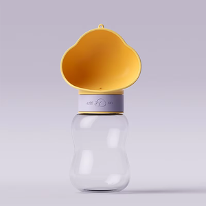 2 en 1 350ml + 200ml Botella de agua de viaje portátil para perros Alimentador de alimentos para mascotas Contenedor Taza para beber para perros Salir - Product Image 4
