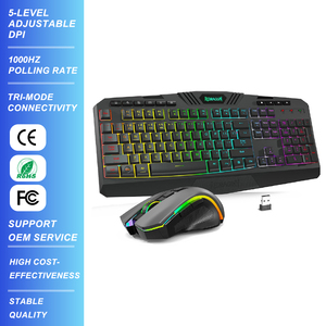 <span class=keywords><strong>Redragon</strong></span> Combo de <span class=keywords><strong>teclado</strong></span> y ratón para juegos de tres modos, velocidad de sondeo de 1000Hz, ratón de 4800 DPI, combinación de <span class=keywords><strong>teclado</strong></span> y ratón para ordenador - Product Image 1