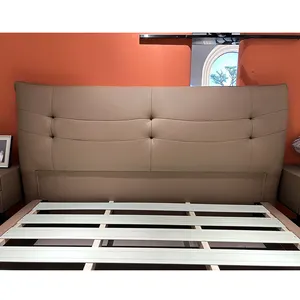 Factory King Queen Leather Bed 1.8 M Double Bed Furniture Bedroom Set Furniture With Nice Quality