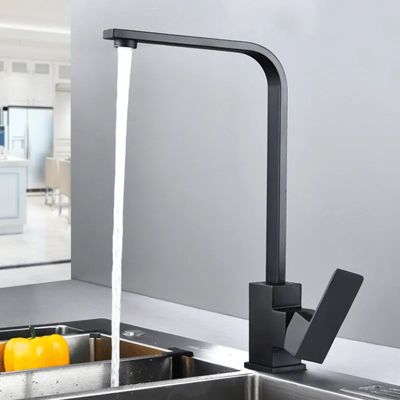 Rozin — robinet de cuisine en acier inoxydable 2021, robinets mitigeurs de cuisine modernes en laiton pour évier, noir mat, 304