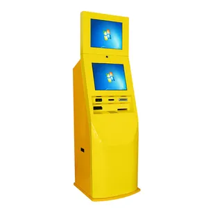 带现金接收器和现金分配器的双屏自助门票支付sim卡自动售货机亭机