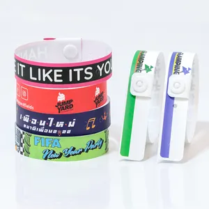 Factory Personalized Custom Festival Wristbands Vinyl Bracelet OEM Logo Design Full Color Printing PVC Wristband For Event