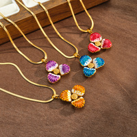 Colliers sophistiqués en acier inoxydable en forme de fleur pour femmes, accessoires de mode durables, vente en gros TGXL14108