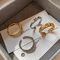 Bagues ouvertes étoiles scintillantes dorées et argentées pour femmes, ajustables, pour l'index et le majeur, bijoux de mode en gros