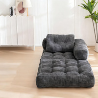 Canapé-lit gonflable moderne en tissu, portable, écologique, inclinable, convertible, avec rembourrage en mousse déchiquetée, oreiller simple, pliable pour