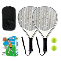 Raquette de tennis légère, résistante aux chutes, lumineuse, rechargeable, LED, double raquette, en plastique ABS, pour l'entraînement familial et parent-enfant