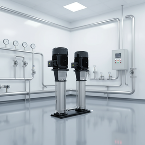 Pompe à jet verticale multi-étages en acier inoxydable 22KW 30HP, usage commercial OEM, connexion par collier, moteur d'aspiration - Product Image 1