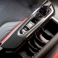 Accessoires d'intérieur en fibre de carbone en acier inoxydable pour voiture OEM pour 2022 Geely Coolray Cadre de garniture de panneau de changement de vitesse