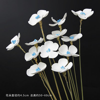 Bunga Violet Buatan dari Busa dengan Stamen Berwarna-warni, Buket Kering, Aksesoris Dekorasi