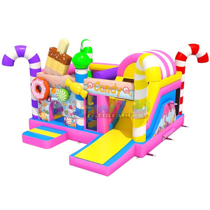 Castillo inflable infantil para exteriores, Candyland, con tobogán, brincolín comercial para fiestas. - Product Image 5