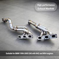 Collecteur d'échappement en acier inoxydable personnalisé LK, tuyaux d'échappement, silencieux, embouts quadruples pour BMW E46 N42 M54 1996-2005