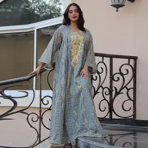 2564 Kuwii Kaftan Abaya De Dubai Donna Musulmana Muslim Women Dress Abaya Islamic Clothing Saudi Evening Dress Embroidered Robe