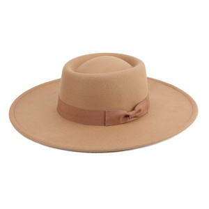 Sombrero Fedora de Estilo Retro Europeo Americano, con Lazo, Ala Ancha, Versátil, Ala Plana, de Lana Suave, de Fieltro Simple, para Hombres y Mujeres, Estilo Británico - Product Image 1