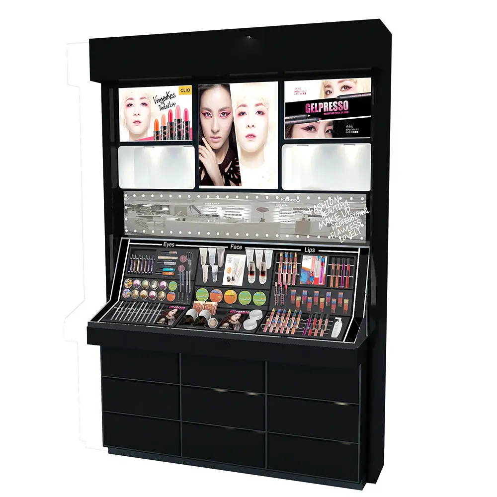 Factory Skin Care Products Whole Shop Display Booth Perfume Cosmetics Makeup Display Cabinet