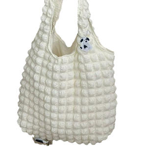 Sac à main plissé style coréen pour fille, sac à déjeuner tendance grande capacité en forme de nuage, sac fourre-tout sous le bras en PU ouvert - Product Image 6