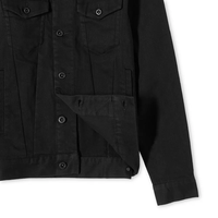 Veste en jean extensible noire classique de haute qualité personnalisée pour hommes