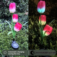 Lampes solaires LED en forme de tulipe pour jardin, lampes décoratives imperméables pour allée extérieure