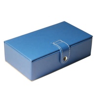 Boîte de rangement de luxe en cuir PU de forme rectangulaire LG7080 pour boucles d'oreilles, bracelets et bagues, avec miroir, style européen, durable et protectrice