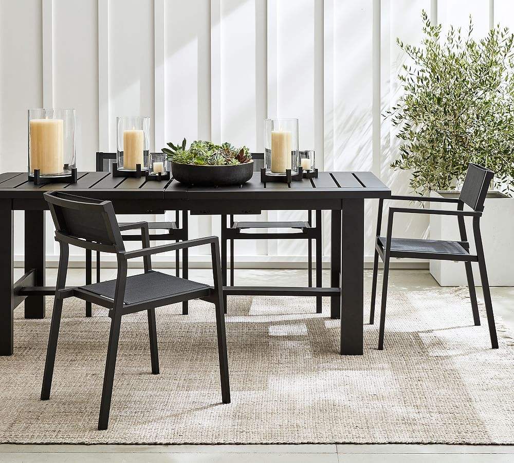 metal dining table and dining chair set black printed outdoor dining table set