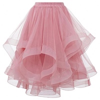 Falda de Malla Tallas S-XL, Falda de Baile Latino, Vestido de Fiesta, Dama de Honor, Cola de Pez, Falda de Longitud Media, Talla Grande, Falda Vaporosa