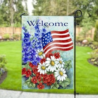 12x18 pouces Double Face Stars Stripes Memorial Yard Garden Flag Thank You Veterans Burlap Party Decorations for Veterans Day