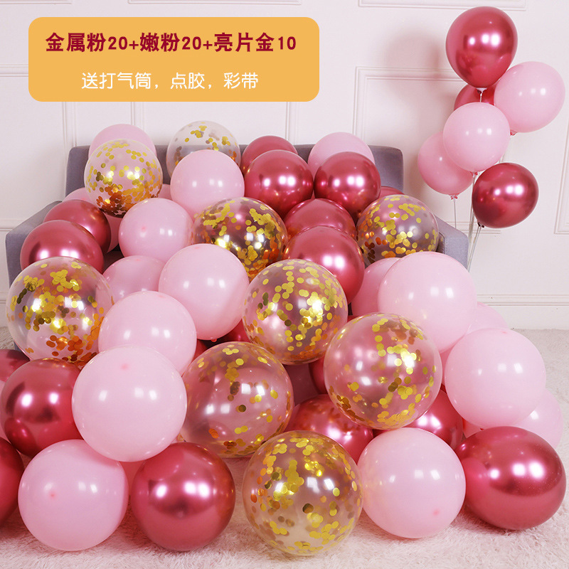 Metal red pink sequins gold 50