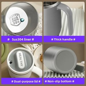 Tasse à café en plastique avec couvercle, style Ins, en acier inoxydable 316, pour couple, design élégant, idéale comme cadeau - Product Image 3