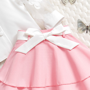 Ropa de Bebé para Niñas, Top de Manga Larga con Malla Hueca de Color Sólido, Vestido con Lazo Floral, Ropa para Niños - Product Image 6