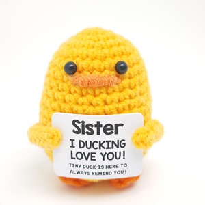Tích cực Vịt Dễ Thương Crochet vịt với cảm hứng thẻ Túi ôm Vịt tích cực dệt kim búp bê - Product Image 6