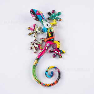 Imanes para nevera con diseño de Gecko y grafiti, pegatinas magnéticas coloridas de animales para decoración del hogar, recuerdos de viaje - Product Image 5