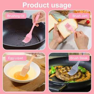 Food Grade Silicone <b>Bbq</b> Cooking Basting Oil Brush, Heat Resistant Detachable Basting Pastry Brush for Kitchen - Product Image 3