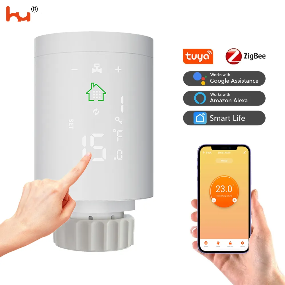 Best Heat Raiator HY368 Zigbee Tuya Weekly Programmable Thermostatic Control Radiator Valve for Smart Home