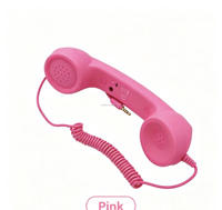 Téléphone portable classique S avec port Type-C, style rétro, combiné de téléphone fixe, écouteur pour appels, microphone récepteur pour la musique