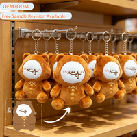 Porte-clés en peluche personnalisé Ours brun avec langue sortie, jouet doux mini, jouet Kawaii, jouet en peluche OEM
