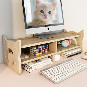 Cute <b>Desktop</b> Monitor Stand With Storage <b>Shelf</b> Multi Layer Office Organizer For Desk Organization - Product Image 1