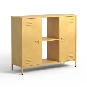 Freistehende Home Flur Konsolen tisch Display Regale Metall Lager regal Bücherregal Regale inheit Bücher ständer mit Schrank