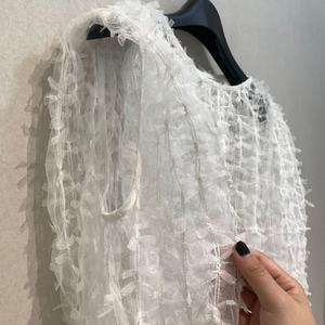 <span class=keywords><strong>Camicetta</strong></span> in <span class=keywords><strong>Tulle</strong></span> con fiocco alla moda stile giapponese stile retrò Top per donna primavera estate senza maniche ampio gilet a strati - Product Image 4