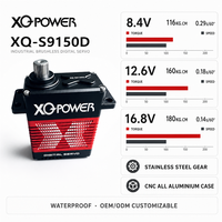 Servomoteur sans balais XQ-POWER XQ-S9150D à couple élevé de 180 kg, étanche, 16,8 V, engrenages en acier inoxydable pour bras robotisé