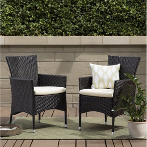 DB Clementine Outdoor Multibrown PE Chaises de salle à manger en osier Lot de 2 meubles de jardin élégants - Product Image 1