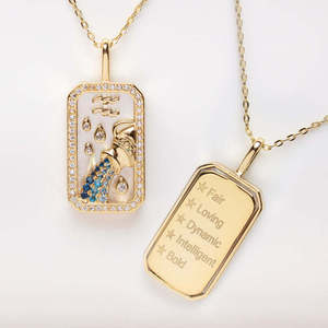 OEM Collier Zodiaque 18K Gold Plating Colorful Birthstone Copper Crystal Zodiac <strong>Necklace</strong> - Product Image 1