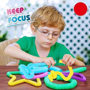 Tubos Creativos para Estimular la Motricidad Fina, Juguetes Sensoriales Flexibles de Colores, Tubo Telescópico Extensible, Torcible y Doblable, Juguete para Aliviar el Estrés en Niños - Product Image 6